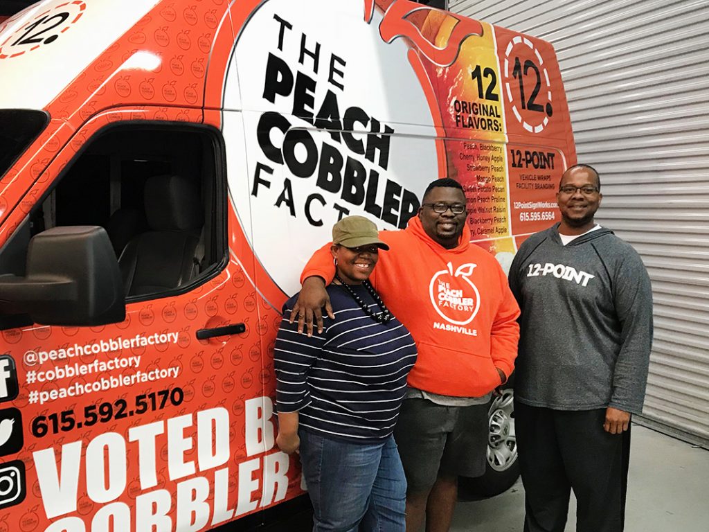 Vehicle Wrap for The Peach Cobbler Factory by 12-Point SignWorks