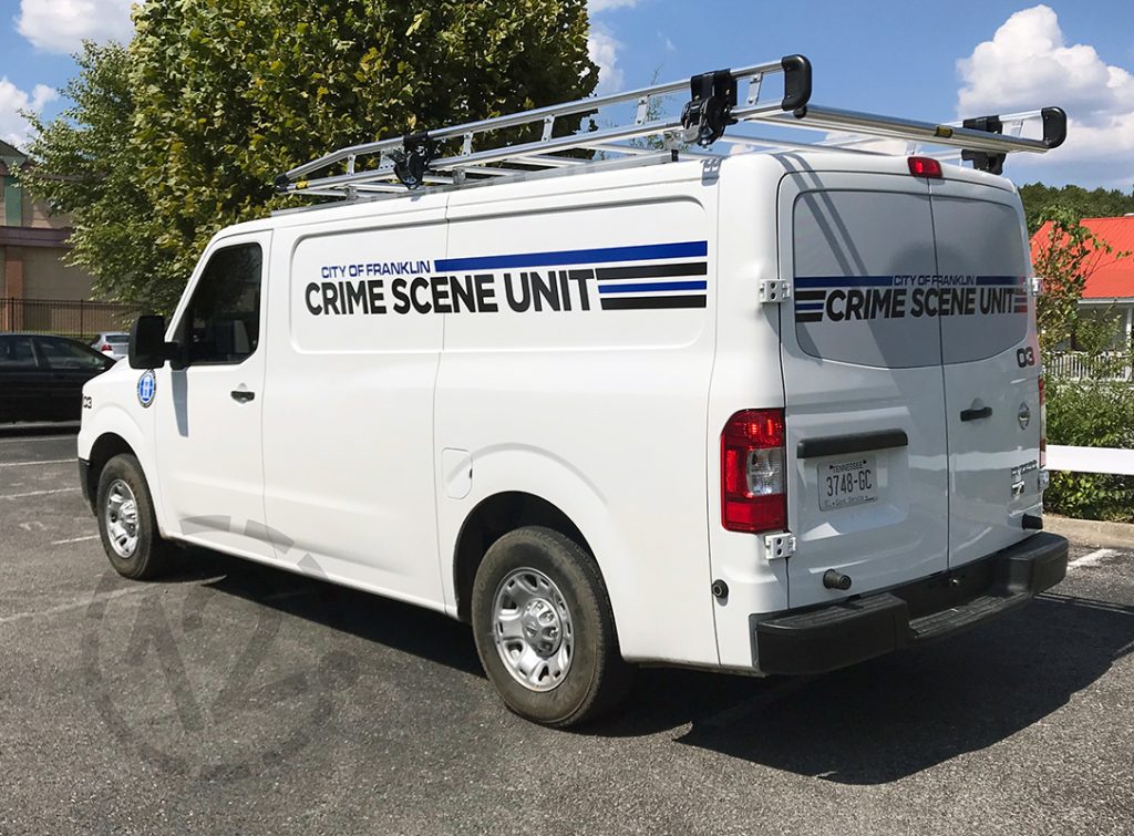 Vehicle graphics for the City of Franklin Police Department by 12-Point SignWorks.
