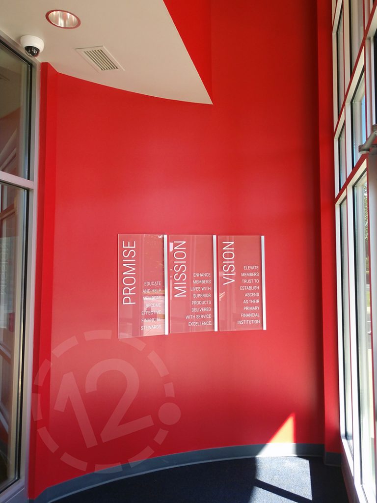 Custom signage for Ascend Federal Credit Union by 12-Point SignWorks in Franklin, TN.