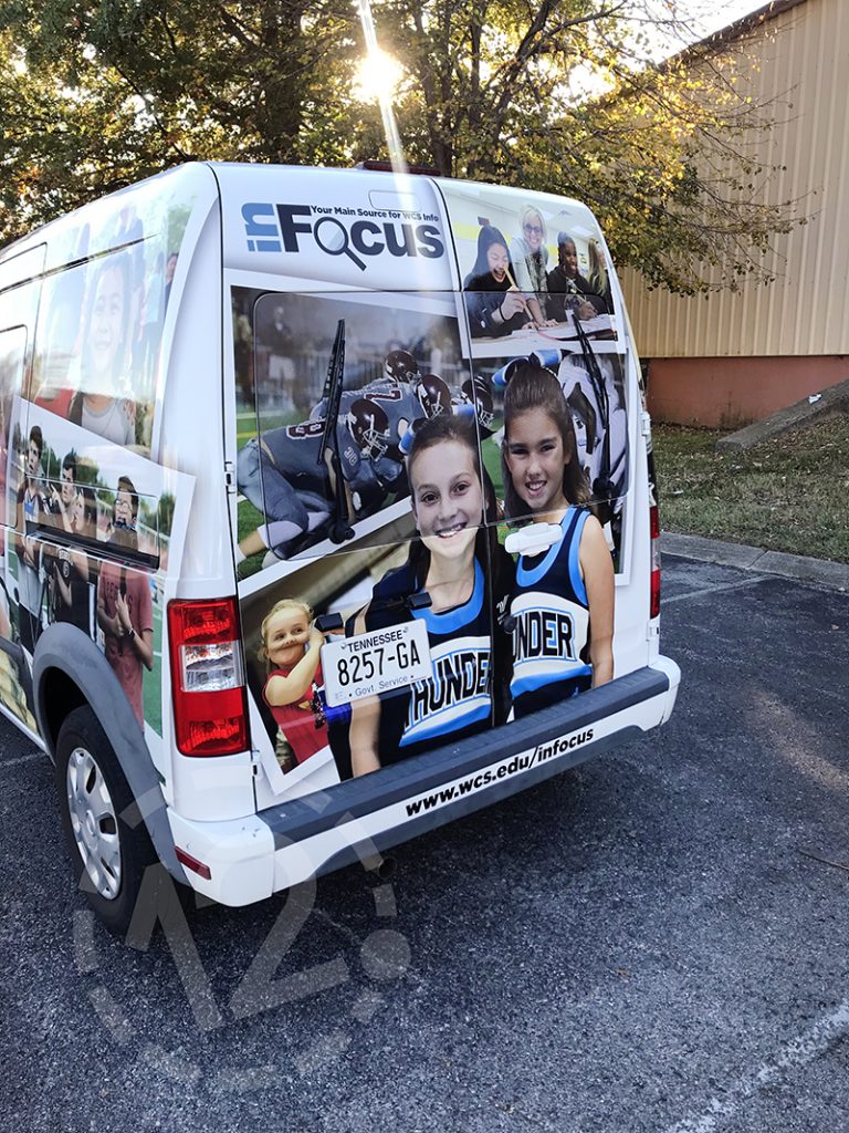 Custom van wrap for Williamson County Schools by 12-Point SignWorks in Franklin, TN.