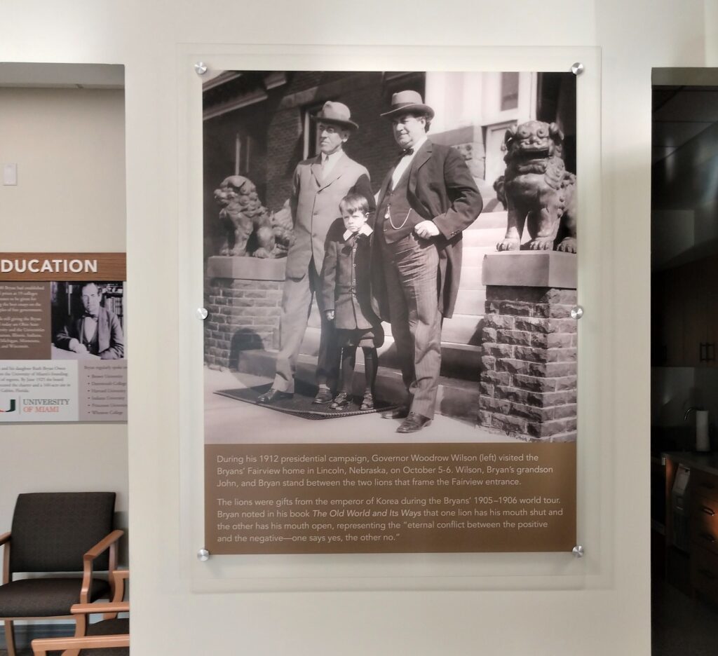 Historical Wall Display for Bryan College installed by 12-Point SignWorks