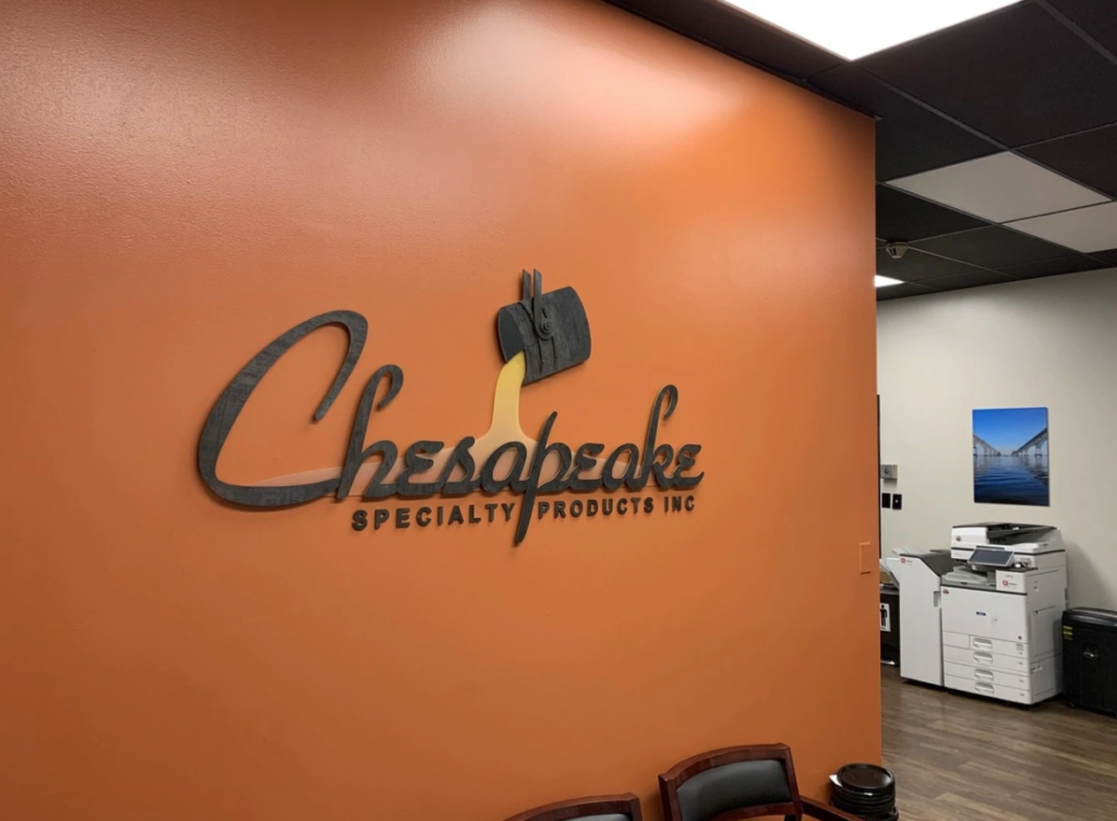 Steel Logo Sign for Chesapeake Specialty Products Inc. by 12-Point SignWorks