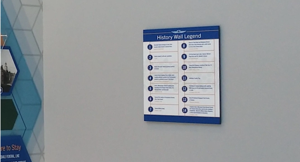 Facility Branding Project for Rosedale Federal S&L Association/ History Wall Legend