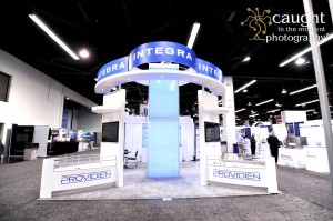 Exhibitor booth at a trade show