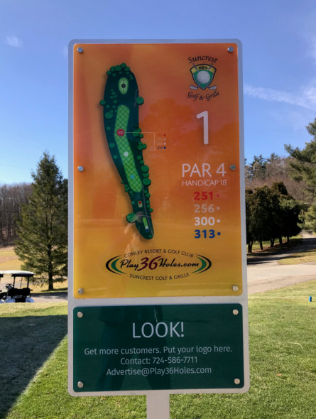 Golf Tee Signs with Sponsorship Areas in Butler PA
