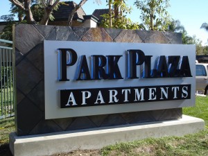 park plaza apartments monument sign