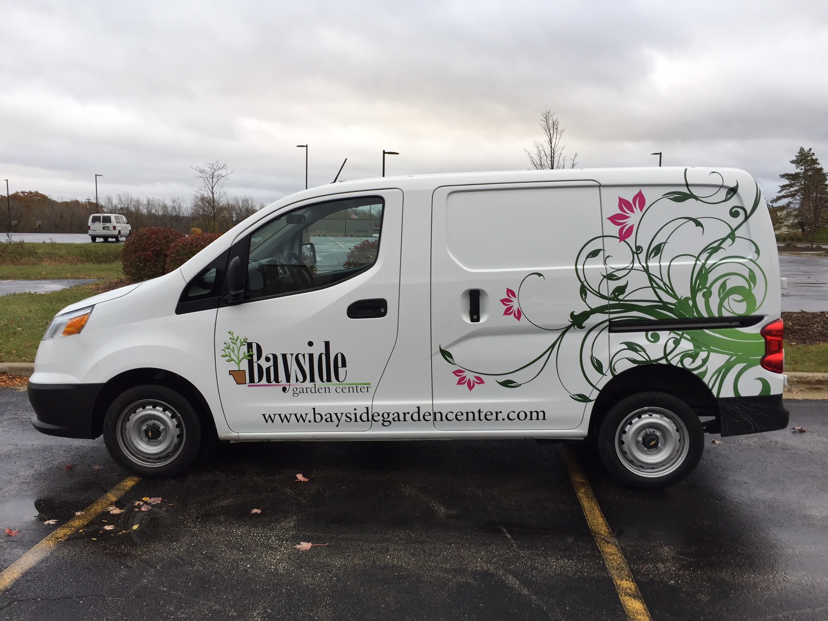 Custom Graphics On A Delivery Truck For Bayside Garden Center In