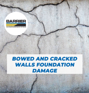 Bowed and cracked foundation damage walls