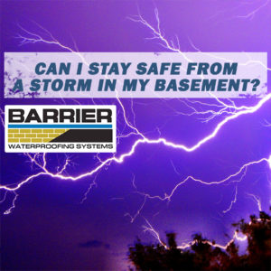 Lightning strike depicting storm can I stay safe in my basement
