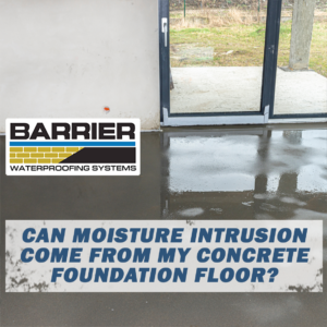 Wet concrete depicting moisture intrusion