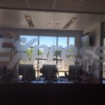 Express Professional Employment uses a Etched Glass Look with Frosted Vinyl panels