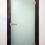etched glass look with vinyl, a frosted glass  door