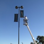 Changing out a pole banner carlsbad ca