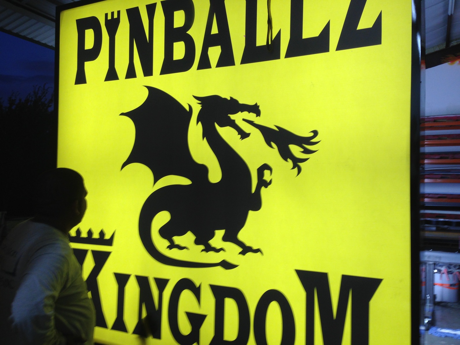 Towering 85 Ft Illuminated Sign in Buda, Texas for Pinballz Arcade &amp; Fun Center