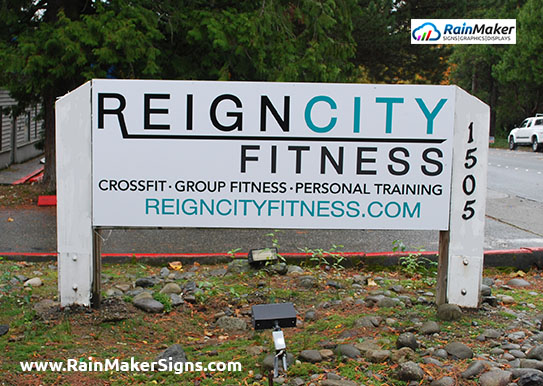 Monument Sign by RainMaker Signs for New Bellevue Fitness Business
