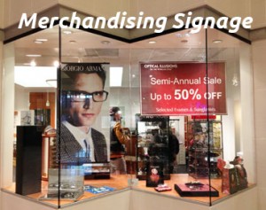 Include imagery in merchandising signs