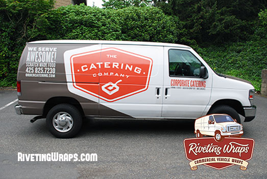 Chevy Express Catering Van Graphics By Riveting Wraps, Passenger Side