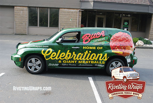 Chevy HHR Catering Company Wrap Installation by Riveting Wraps