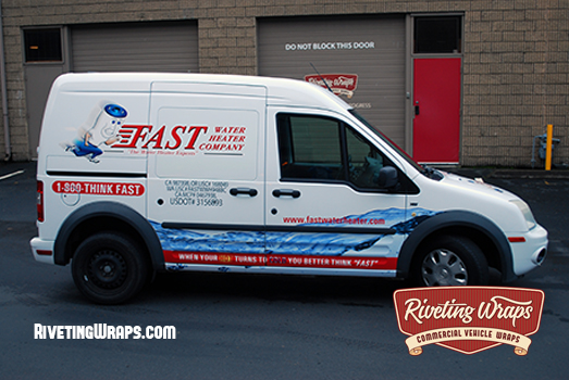 Transit Connect Van Wrap Installation and Design. Bothell, WA. Riveting Wraps.