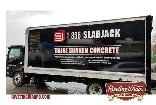 Riveting Wraps custom box truck graphics for SlabJack Issaquah WA