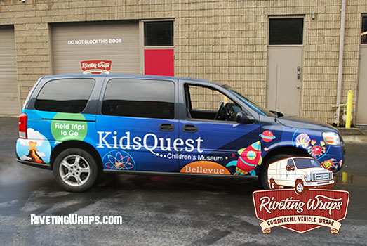 Custom vinyl wrap for Bellevue WA children's museum Riveting Wraps