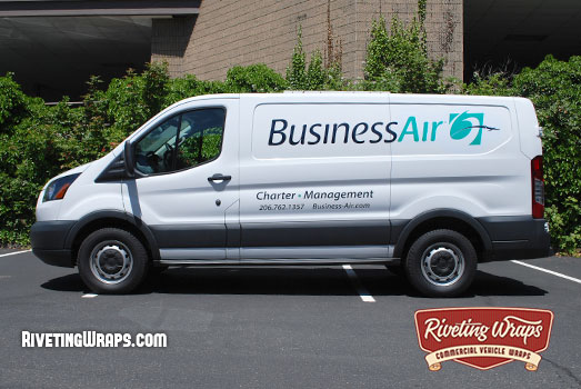 Transit-250-Van-Graphics-Charter-Jet-Company-Seattle-WA-Riveting-Wraps