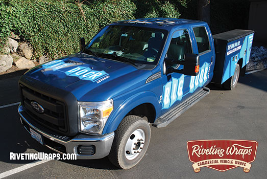Completed F350 Truck Wrap Shown From Above