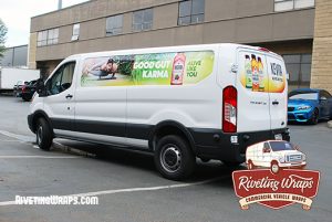 Ford Transit wrap for KeVita beverages by Riveting Wraps Seattle WA