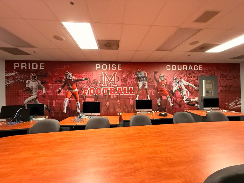 Santa Ana, CA, Mater Dei High School Gets a Custom Football Wall Wrap