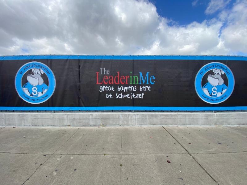 custom designed school fence banners in anaheim, ca