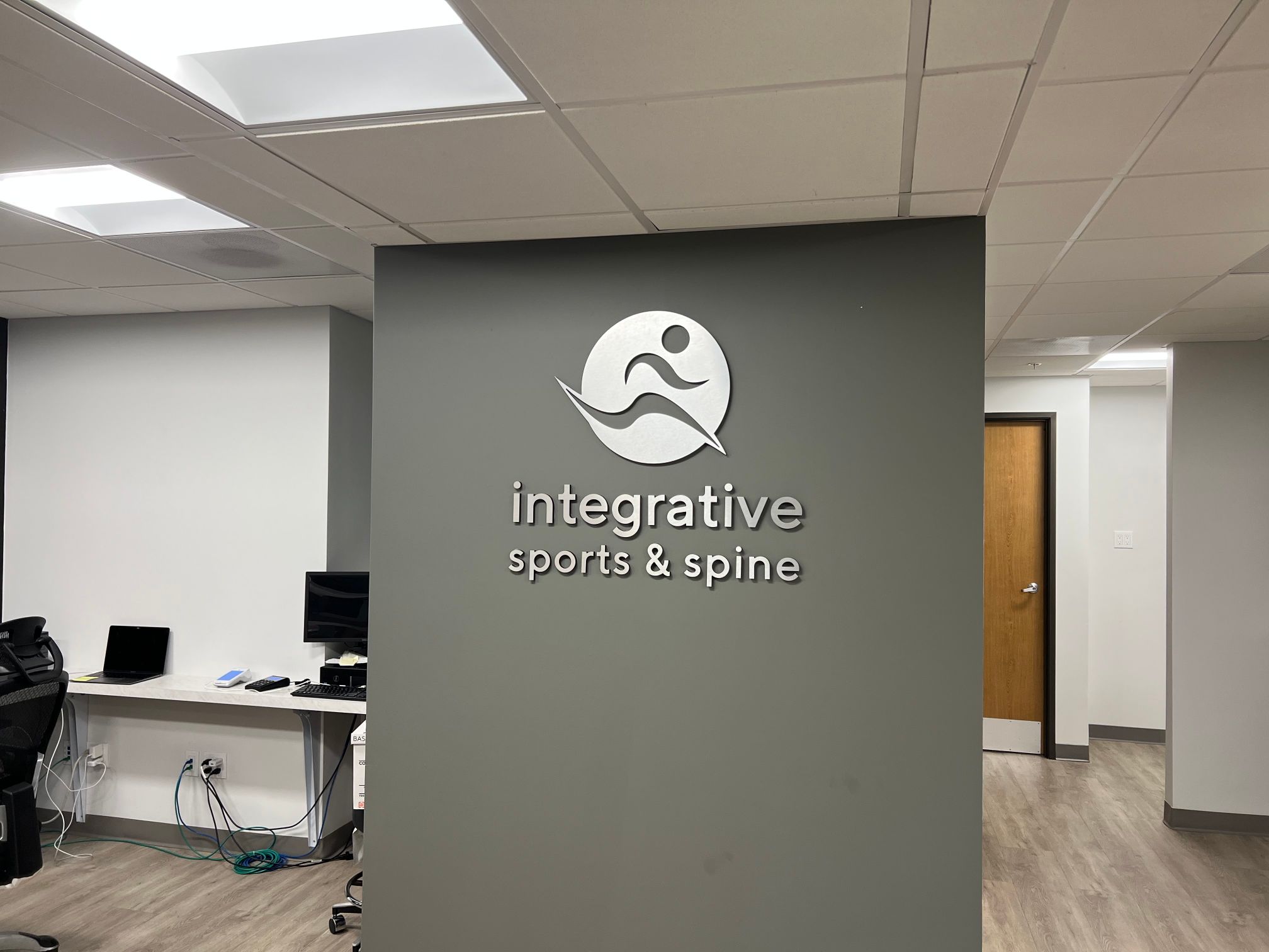 brushed metal lobby logo signs for offices in Long Beach CA