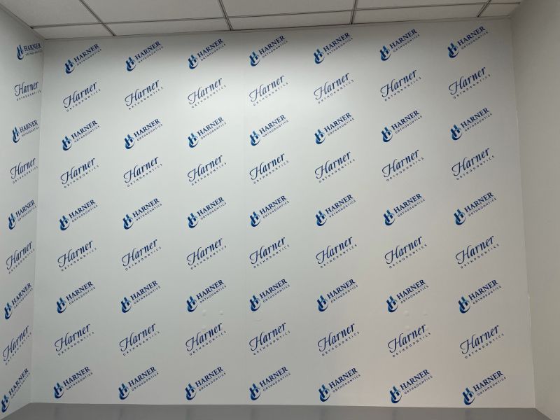 step & repeat printed wallpaper in Orange County CA