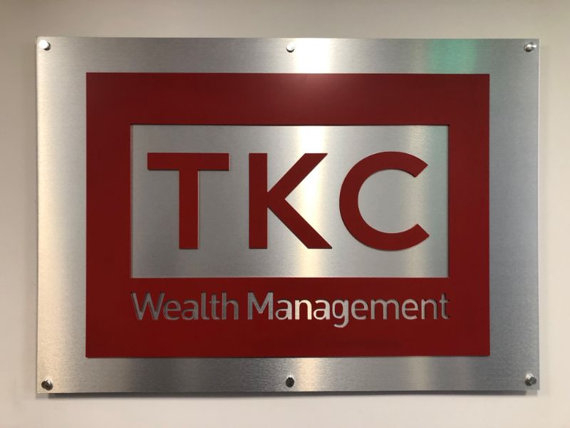 brushed aluminum wall logo in Los Angeles