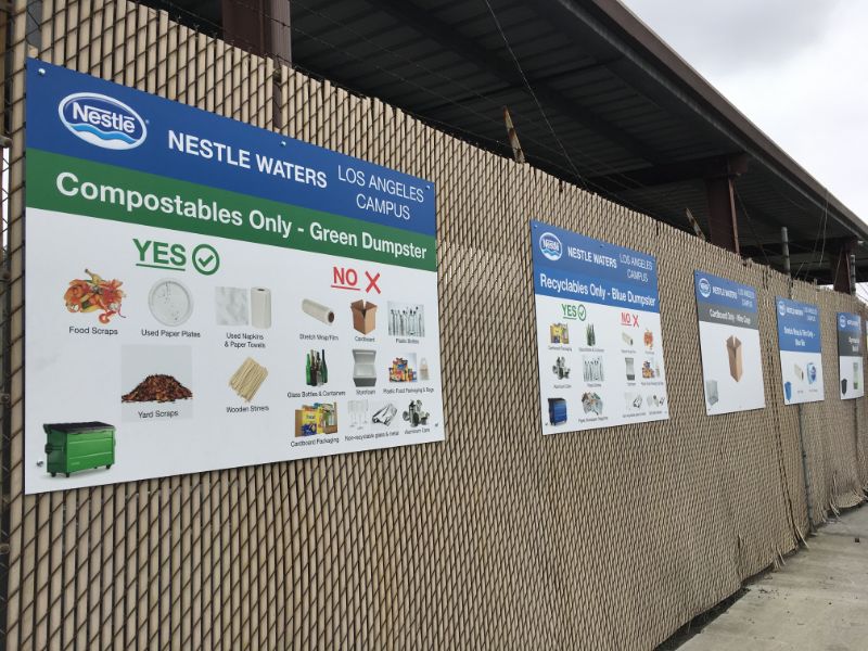 Warehouse Recycling Signs Los Angeles CA
