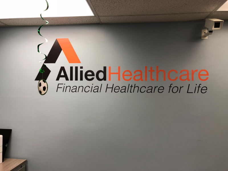 low-cost vinyl wall logo for Long Beach CA