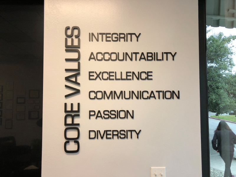 3D office wall lettering in Baldwin Park CA