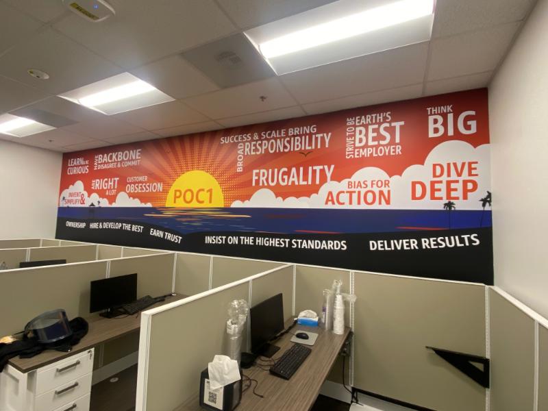 riverside, ca office wall graphics reinforce company values