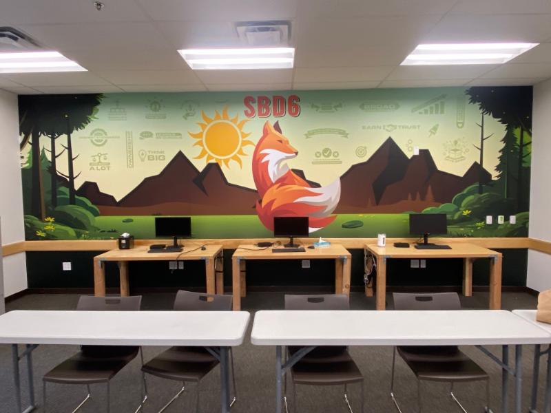 custom wall graphics for commercial training rooms in ontario, ca