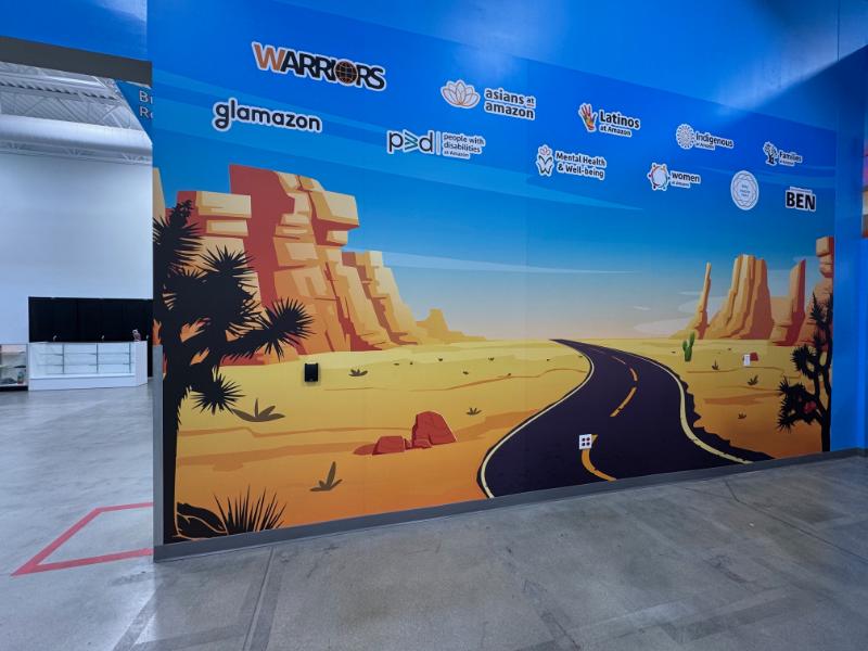 custom wall graphics designs for warehouses and distribution centers in the inland empire