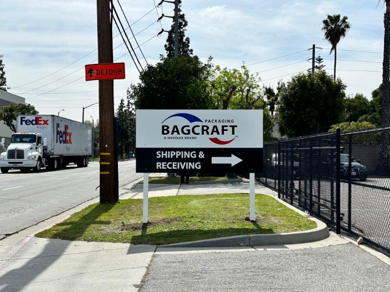 Entrance and directional Signs for warehouses in city of industry, ca