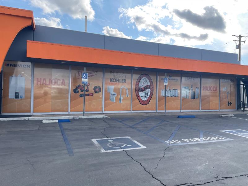 long lasting perforated window graphics in westminster, ca
