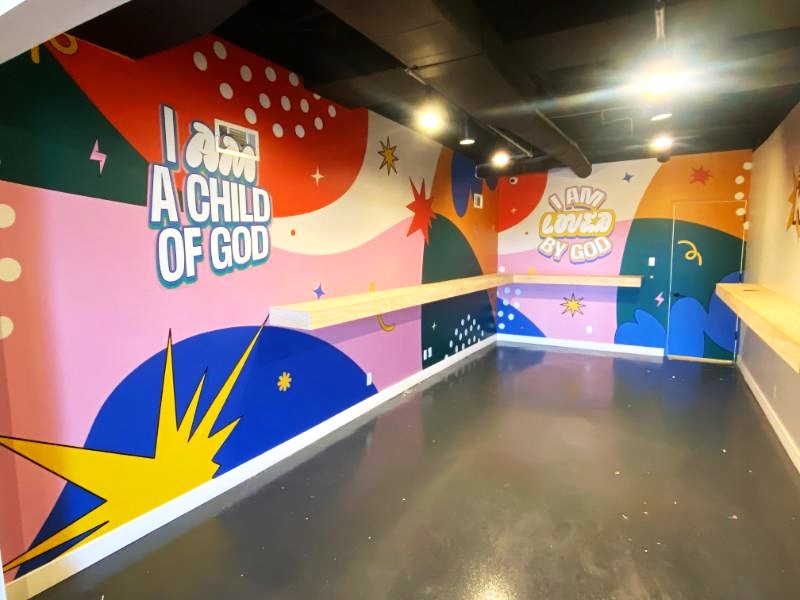 custom designed wall graphics for schools and churches in los angeles, ca