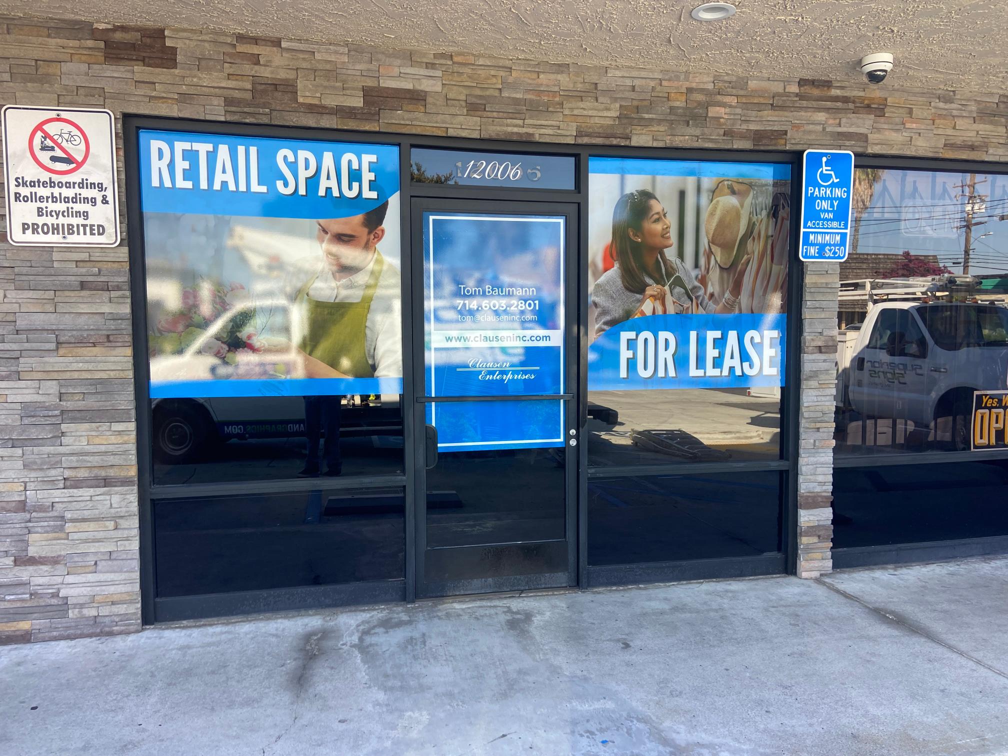 anti-graffiti window graphics - commercial space for lease in Downey, ca