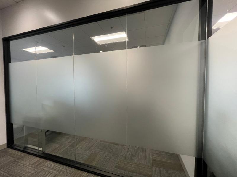 Frosted glass film treatment for offices in orange county, ca