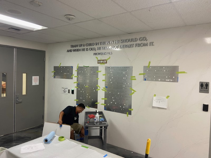 rowmark lettering installation process (Custom)