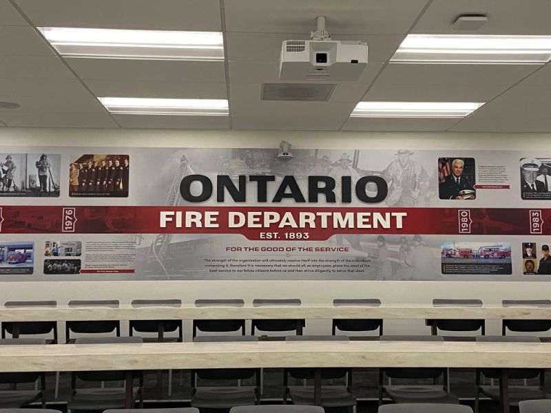 3D Wall Mural Highlights the Timeline History of the Ontario Fire Department