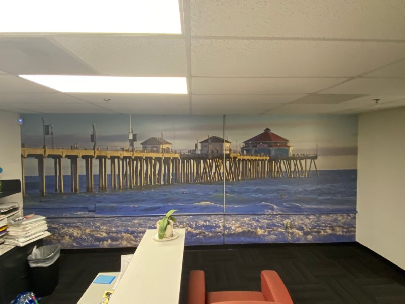 Wall Murals Add an Interesting View to Bland Office Walls in Garden Grove CA