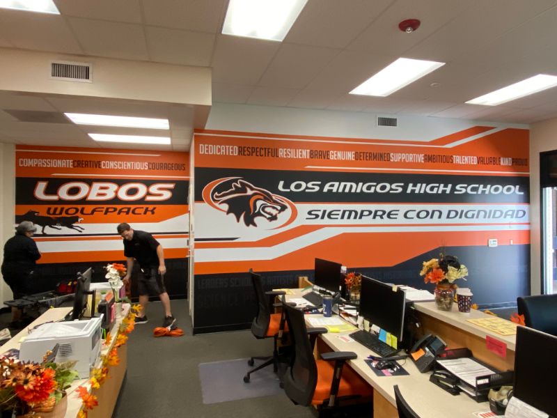 Custom Block Wall Wraps and Graphics Motivate Students at Schools in Orange Co