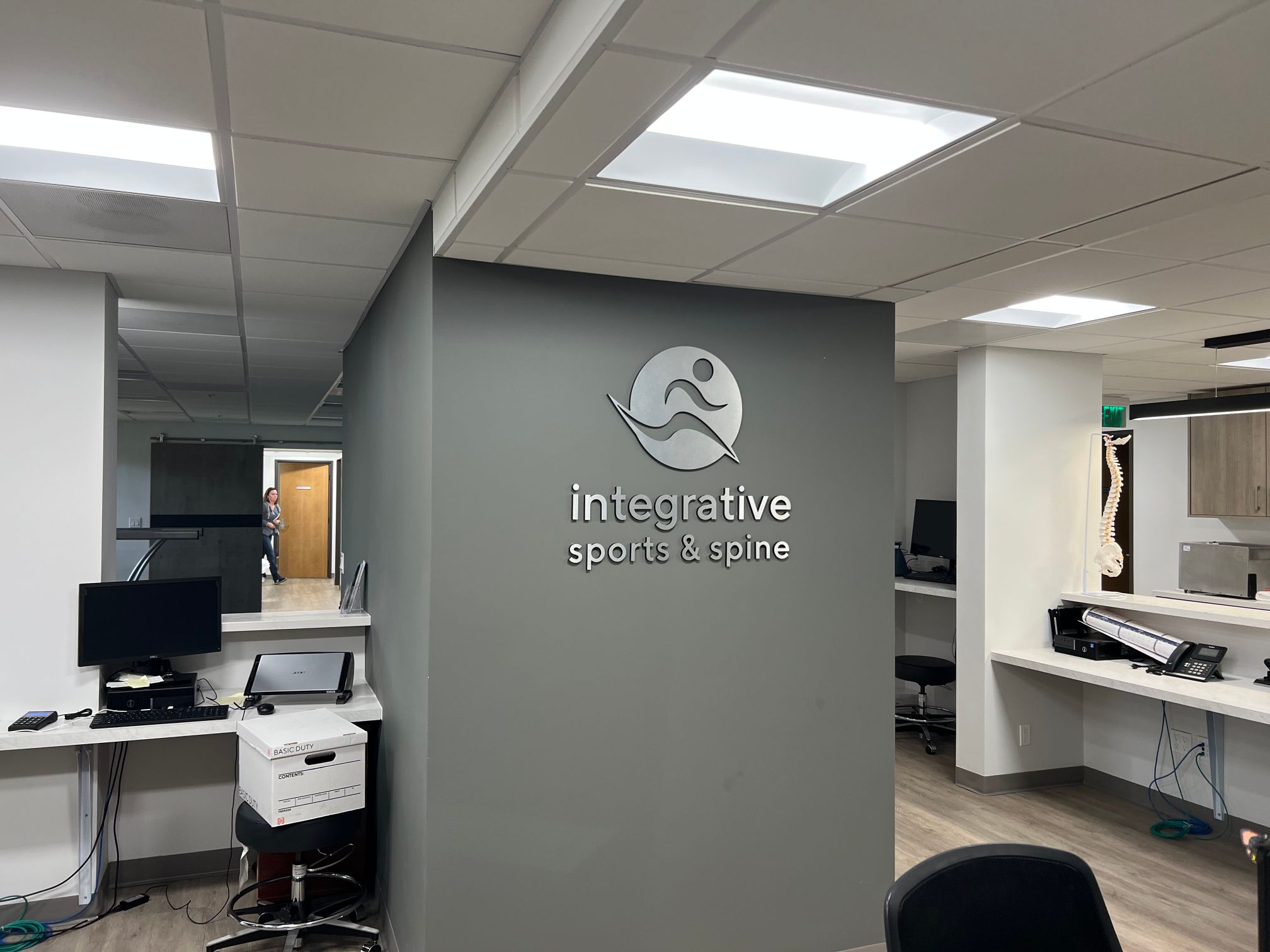 brushed metal lobby logo signs for offices in Long Beach CA