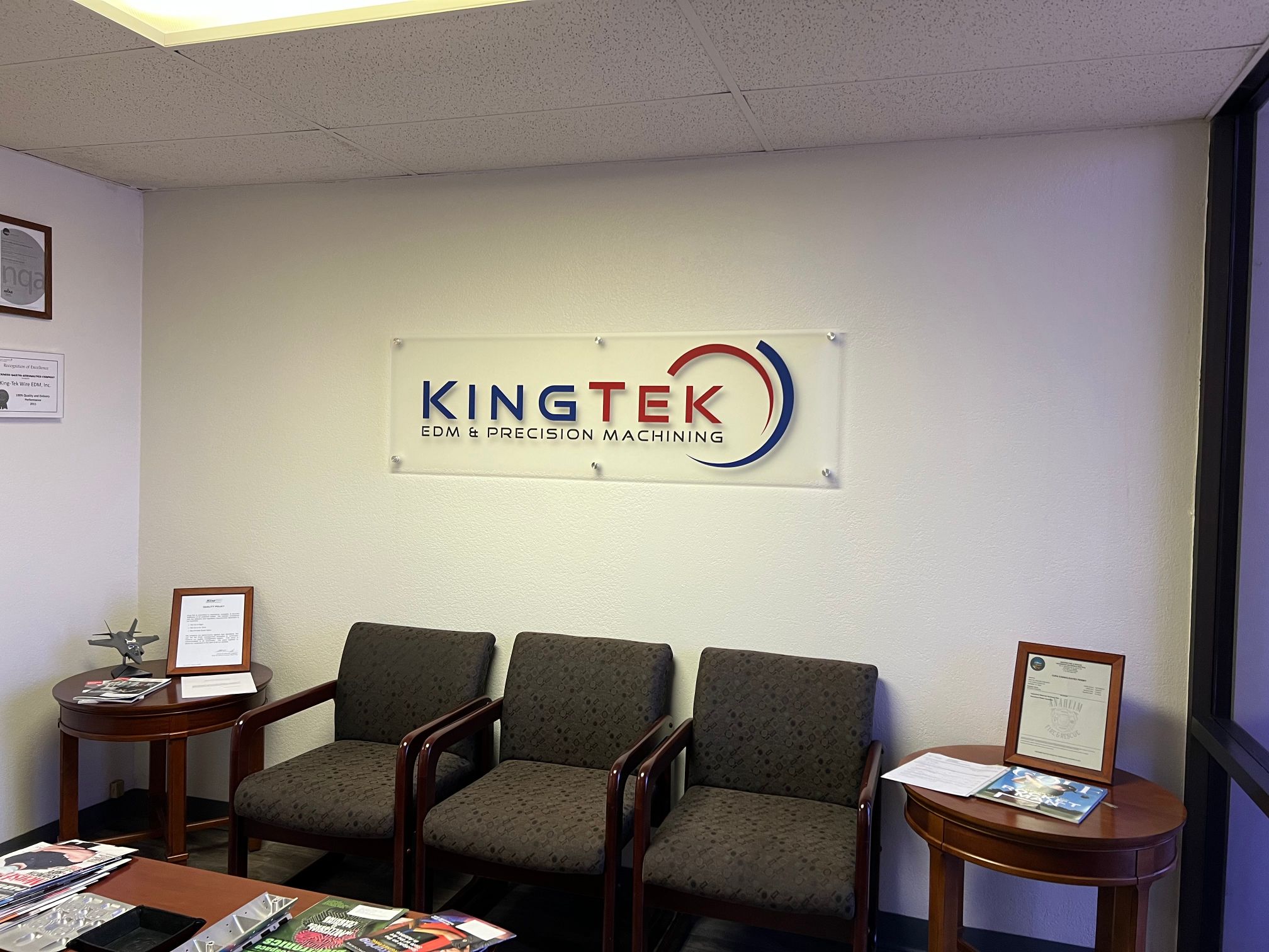 frosted acrylic lobby logo signs in Anaheim CA